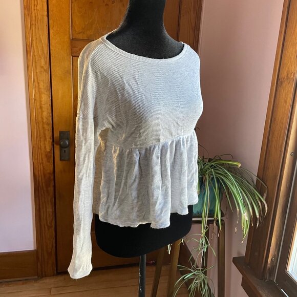 Alya Tops - Alya Made in USA babydoll waffle knit top XS cottagecore coquette indie sleaze